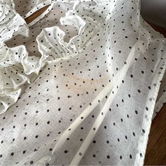 Vintage Betsey Johnson Polka Dot Henley Ruffle Dress - Picture 12 of 16